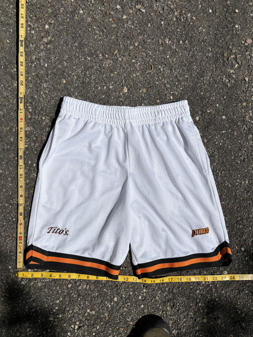 Prince white basketball shorts